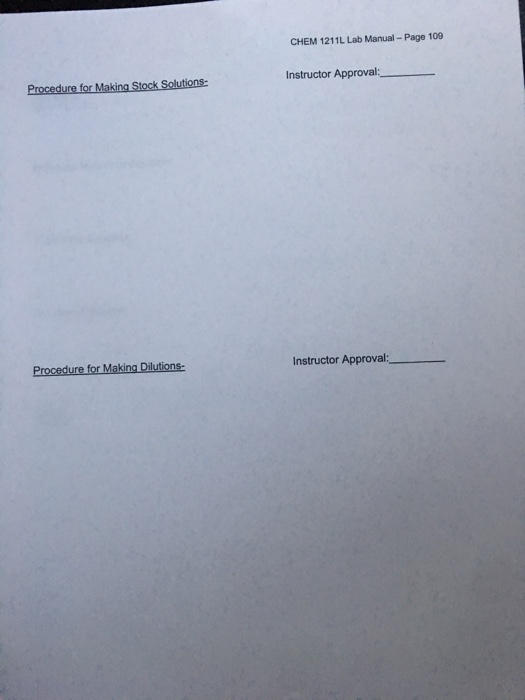 Solved CHEM 1211L Lab Manual Page 108 Quantitative Chemical