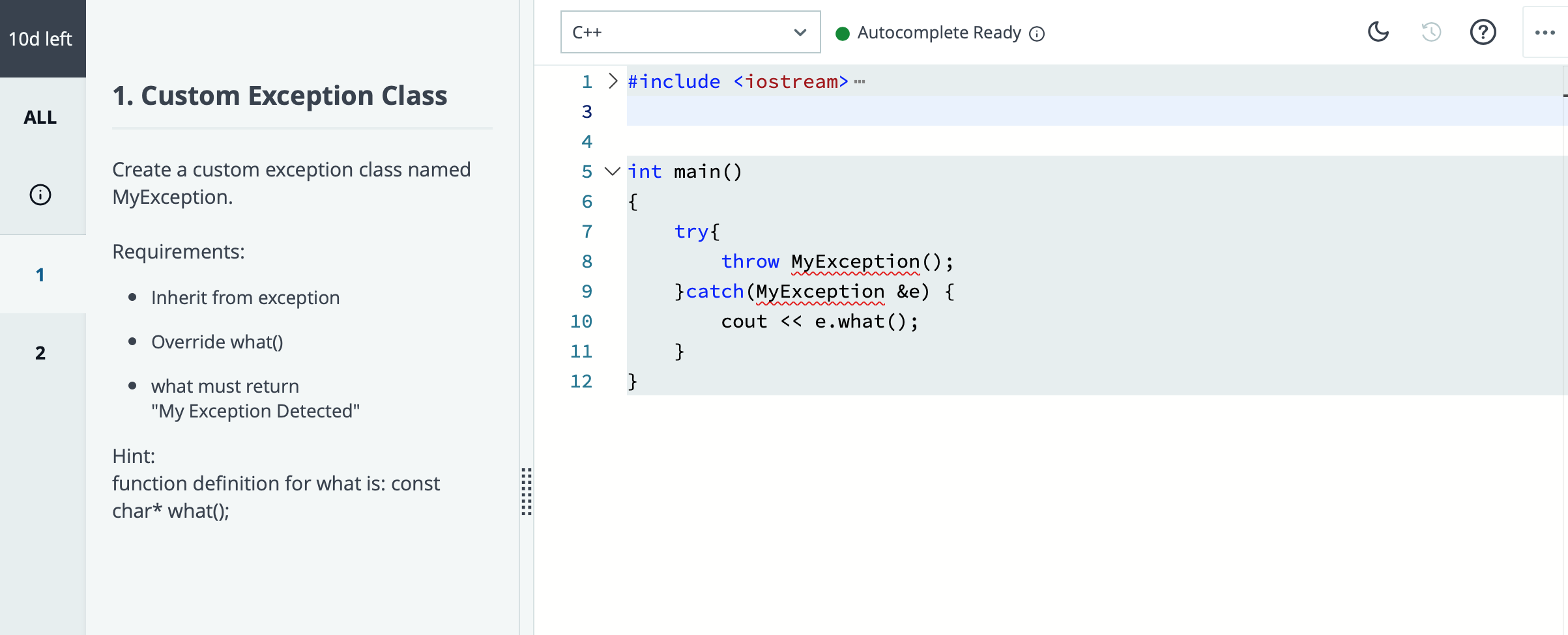 Solved C++ Ready O 10d left ? 1 >