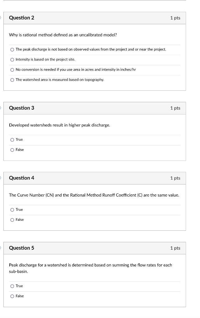 Solved Question 2 1 pts Why is rational method defined as an | Chegg.com