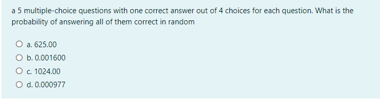 Solved a 5 multiple-choice questions with one correct answer | Chegg.com