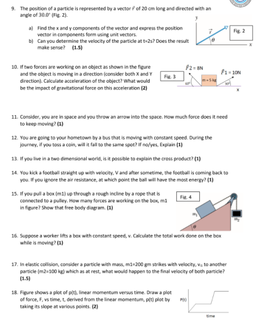 Solved 9. The position of a particle is represented by a | Chegg.com