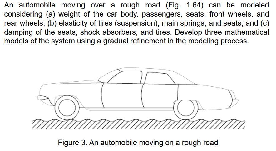 Solved An Automobile Moving Over A Rough Road (Fig. 1.64) | Chegg.com