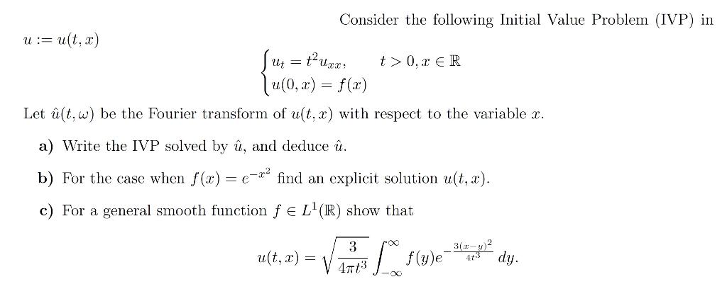 Solved Consider The Following Initial Value Problem Ivp Chegg Com