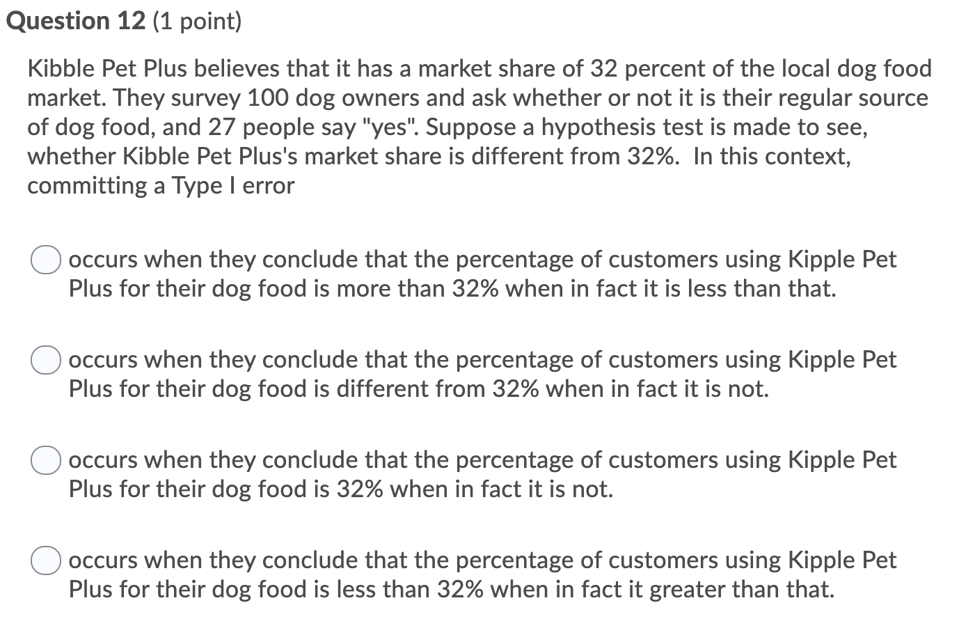 Solved Question 12 (1 point) Kibble Pet Plus believes that | Chegg.com