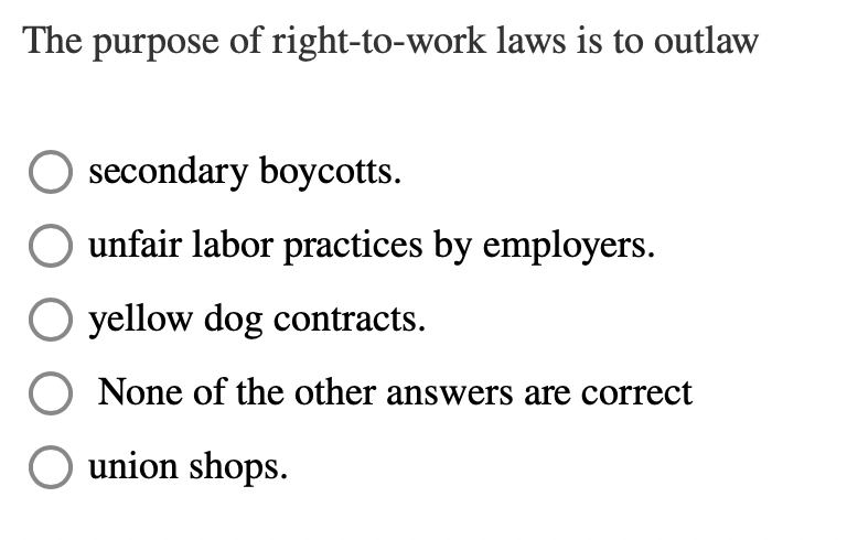 what acts outlaw yellow dog contracts