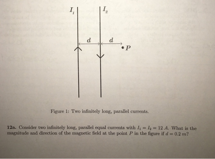 Solved Consider two infinitely long, parallel equal | Chegg.com