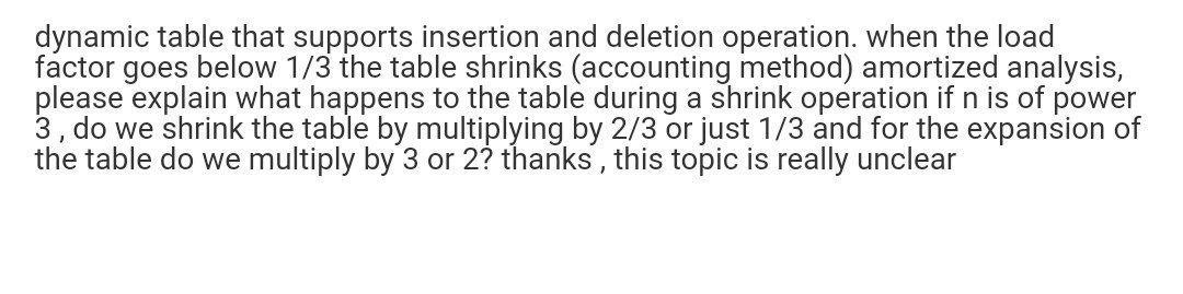 Solved Dynamic Table That Supports Insertion And Deletion | Chegg.com