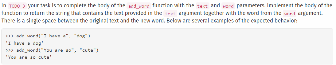 Solved In TODO 3 your task is to complete the body of the | Chegg.com