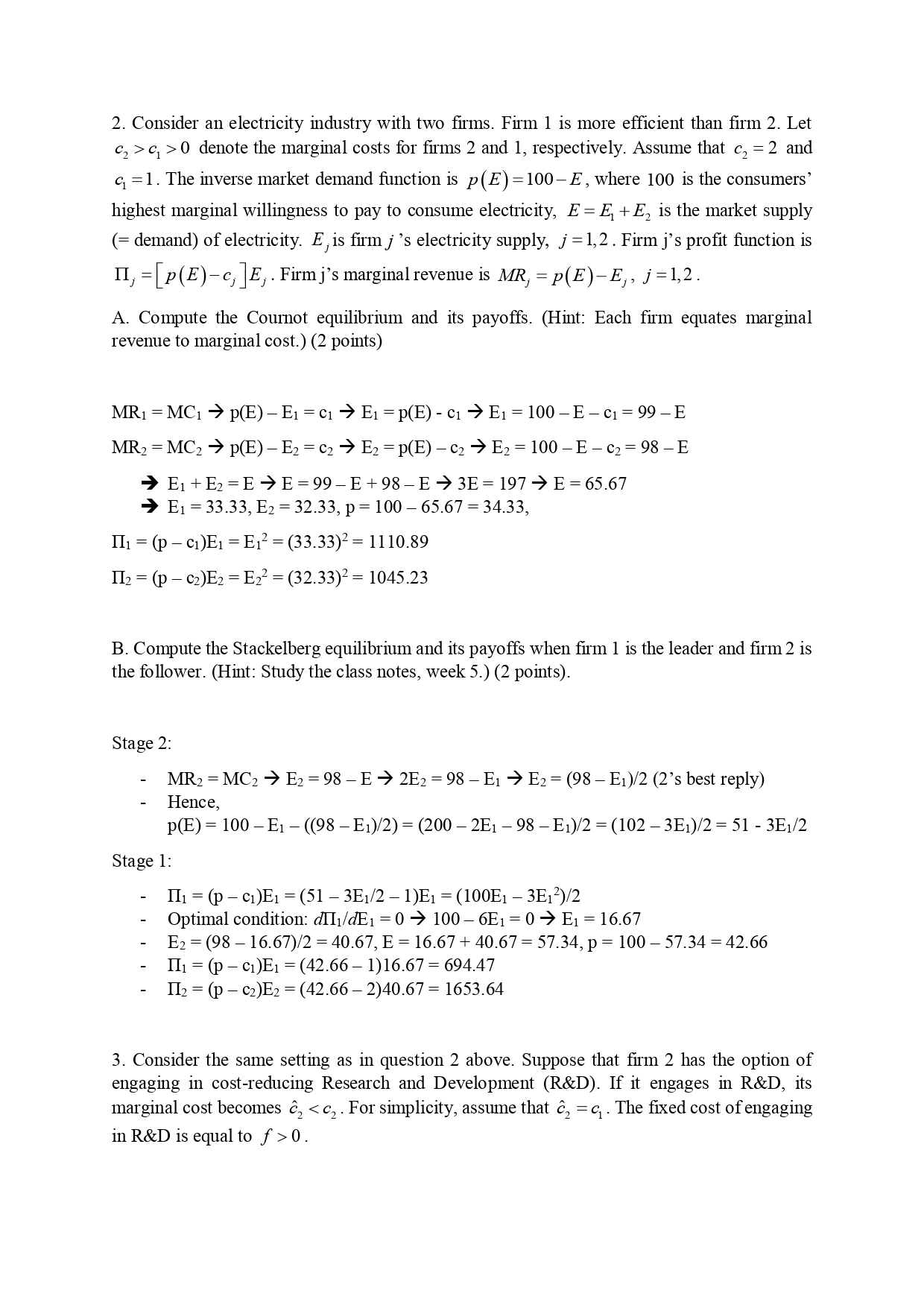Solved Given the context of questions and answers 2A, 2B, | Chegg.com