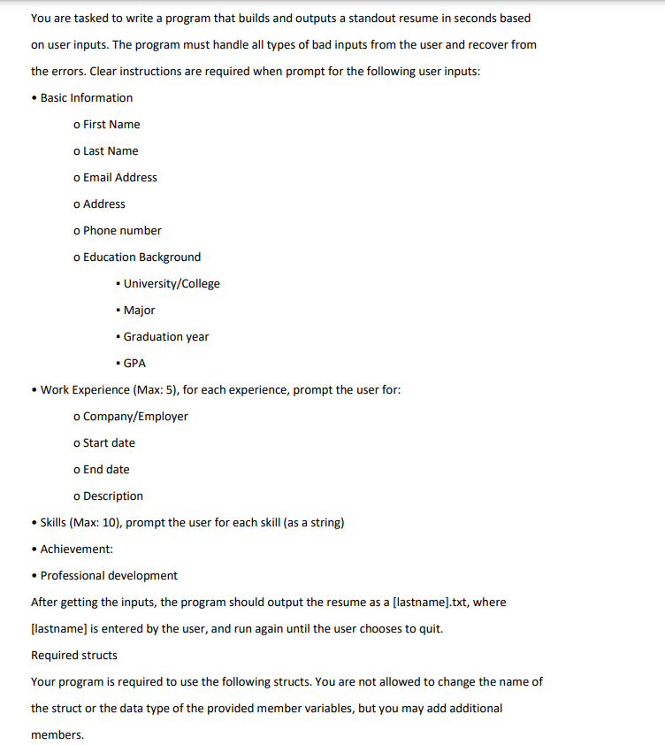 Solved You are tasked to write a program that builds and | Chegg.com
