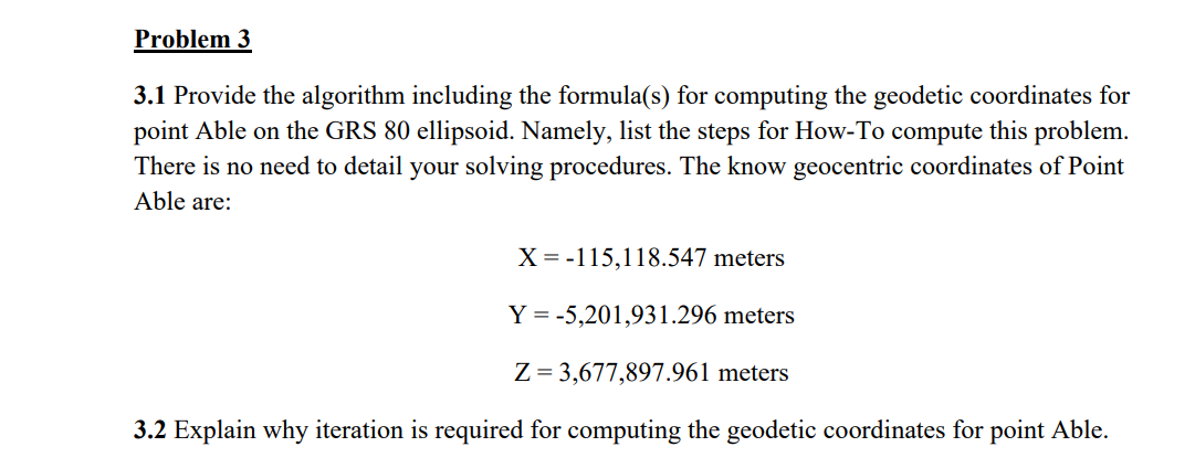 Solved 3.1 Provide the algorithm including the formula(s) | Chegg.com