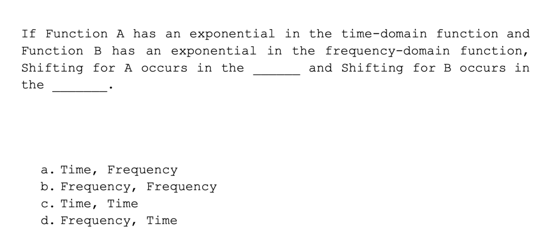what is always the domain of an exponential function