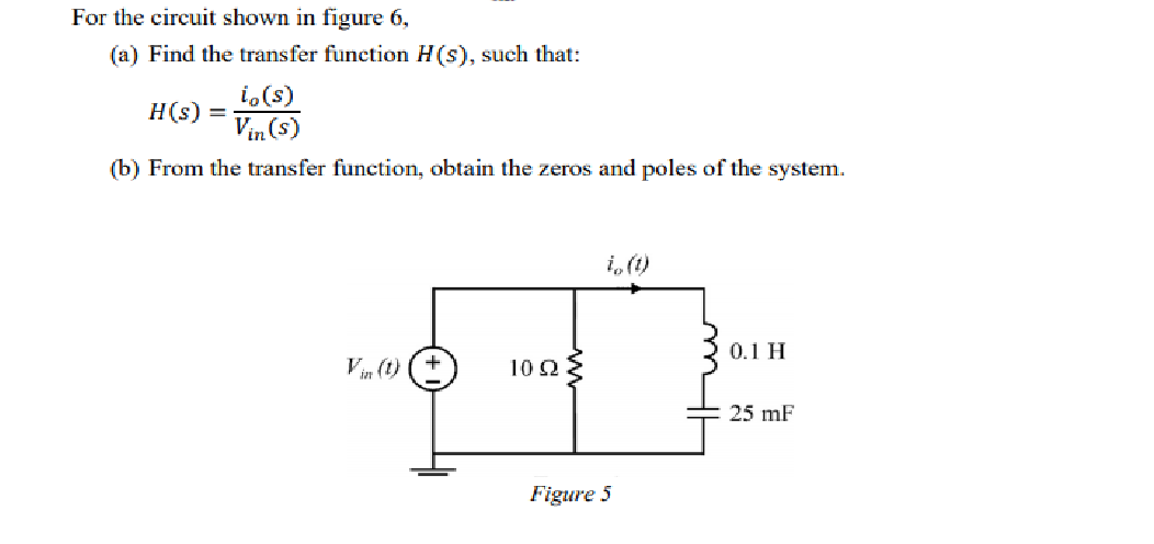 Solved For the circuit shown in figure 6, (a) Find the | Chegg.com