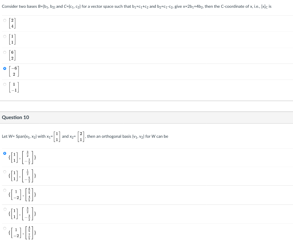 Solved Consider Two Bases B={b1,b2, And C={C1, C2) For A | Chegg.com