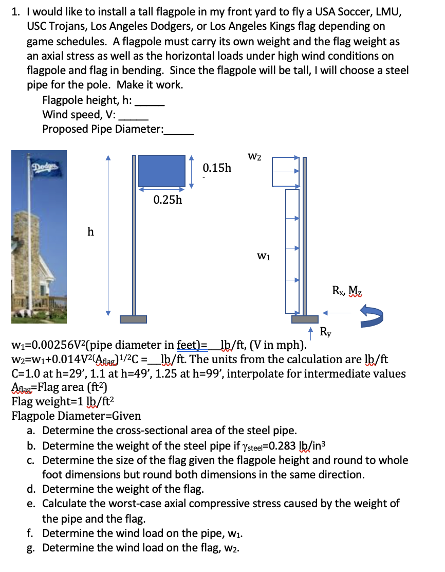 Tall flagpole deals diameter