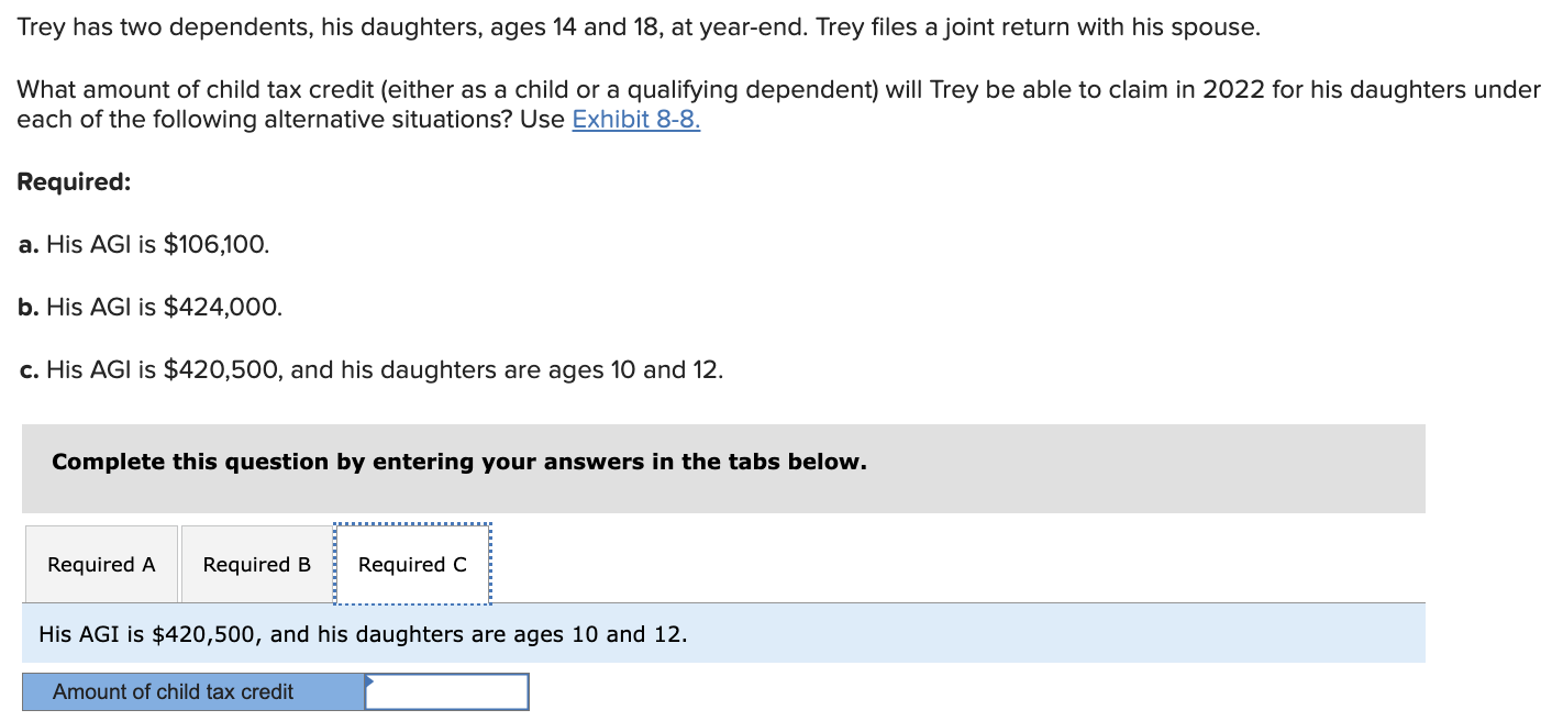 Solved Trey Has Two Dependents, His Daughters, Ages 14 And | Chegg.com