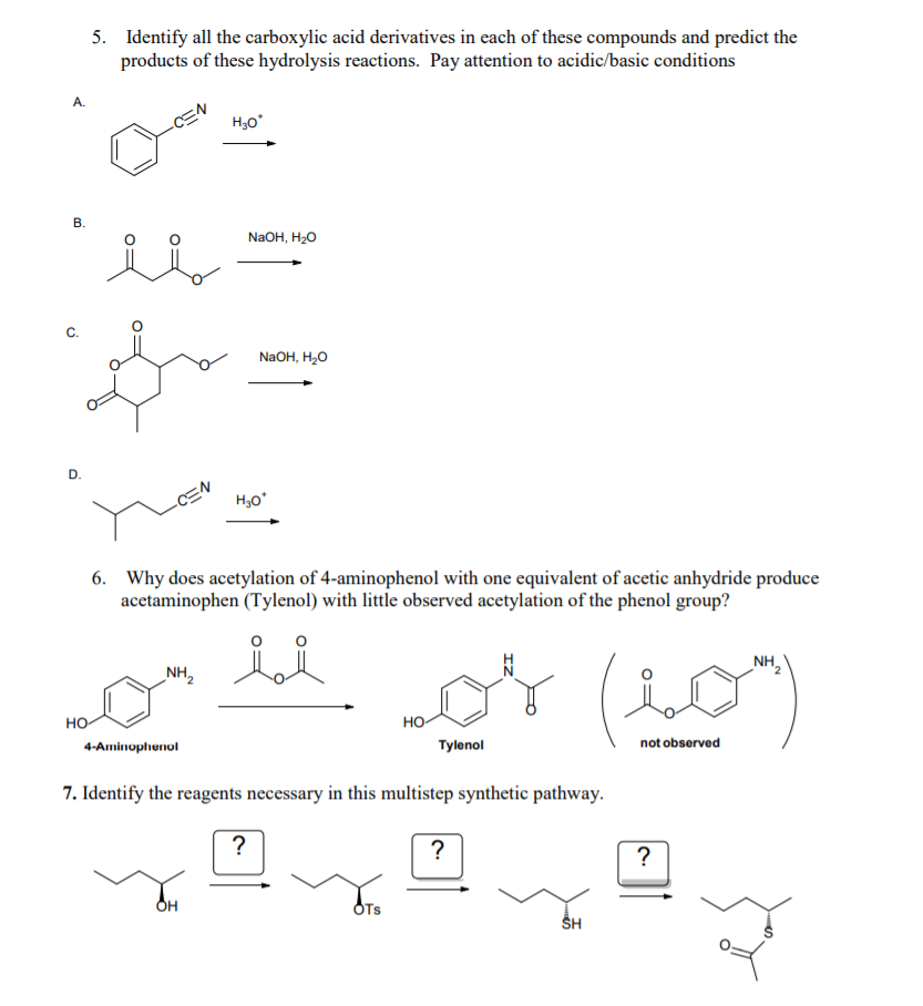 Solved 5. Identify all the carboxylic acid derivatives in | Chegg.com