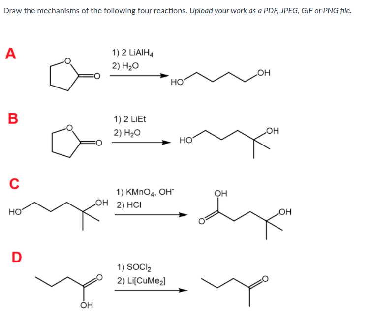 Solved Draw the mechanisms of the following four reactions. | Chegg.com