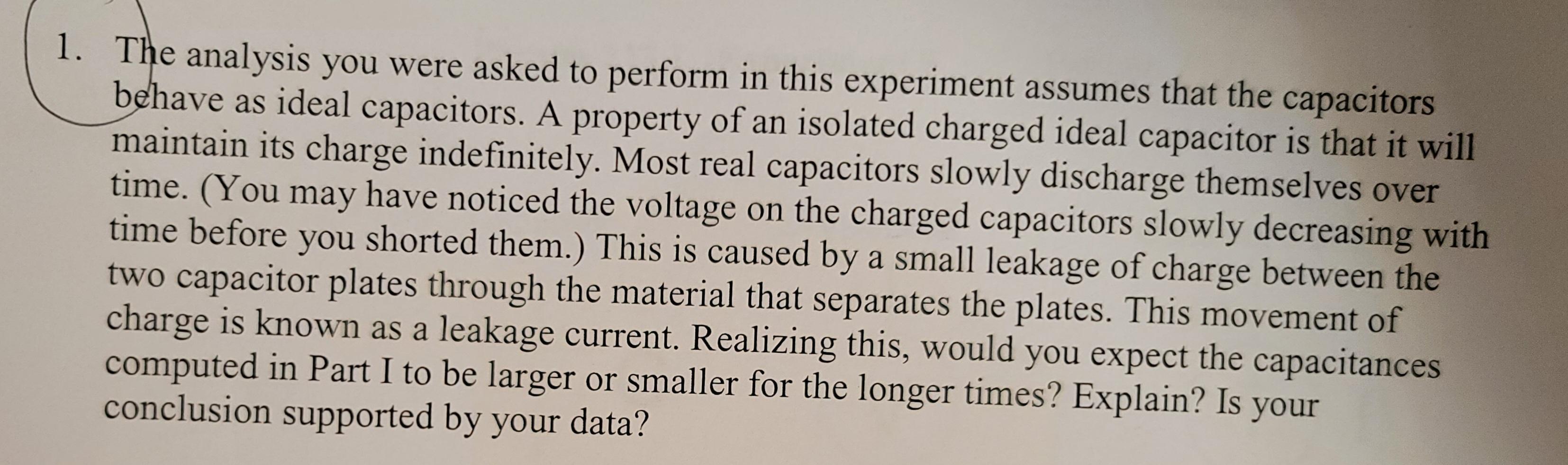 Solved 1. The analysis you were asked to perform in this | Chegg.com
