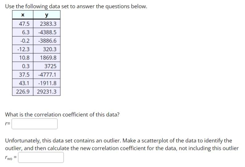 Solved Use the data values in the table below to calculate | Chegg.com