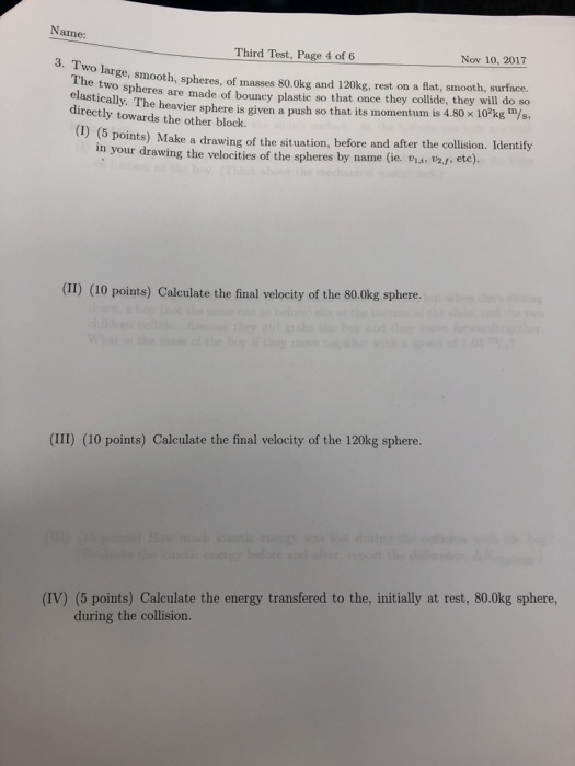 Solved Name: Third Test, Page 4 Of 6 Nov 10, 2017 3. Two 