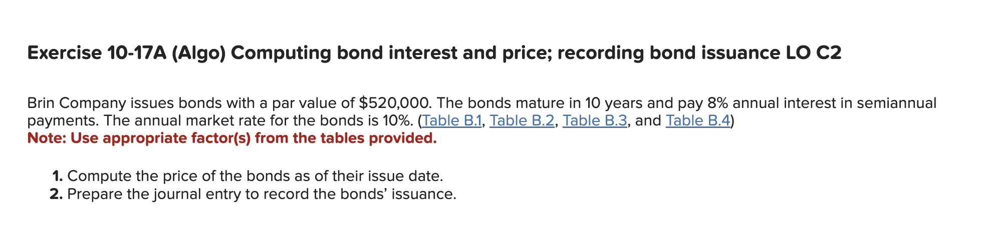 Solved Exercise 10-17A (Algo) Computing Bond Interest And | Chegg.com