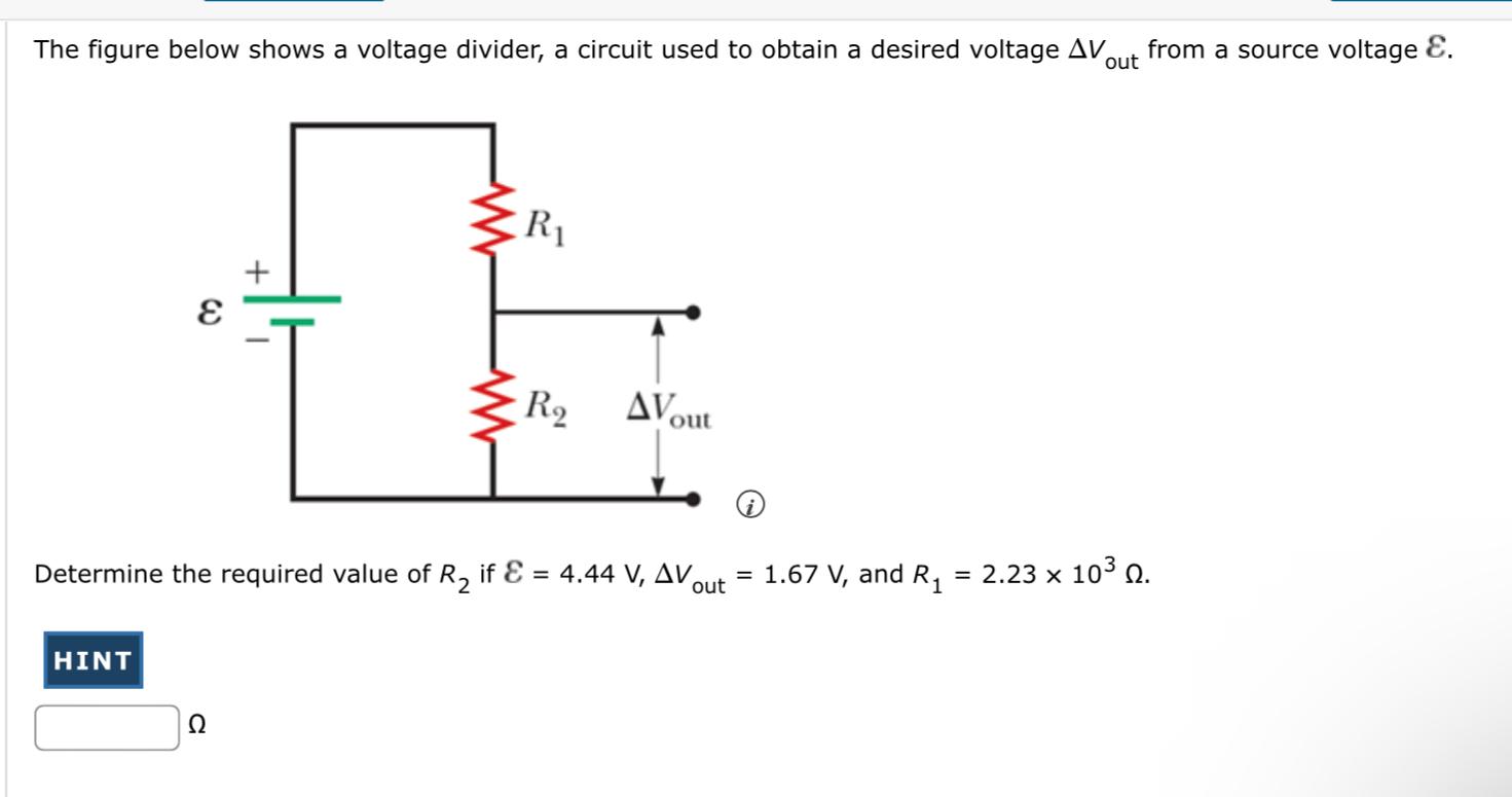 Solved The Figure Below Shows A Voltage Divider, A Circuit | Chegg.com ...