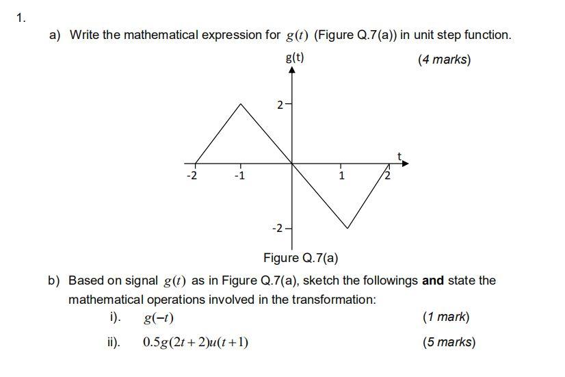 Solved A Write The Mathematical Expression For Figure Q Chegg Com