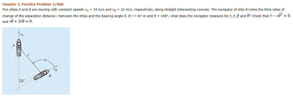 Solved Two Ships A And B Are Moving With Constant Speeds VA | Chegg.com