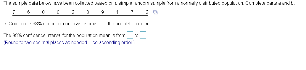 Solved The sample data below have been collected based on a | Chegg.com