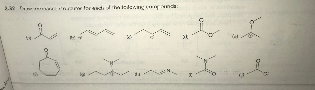 Solved Draw resonance structures for each of the following | Chegg.com