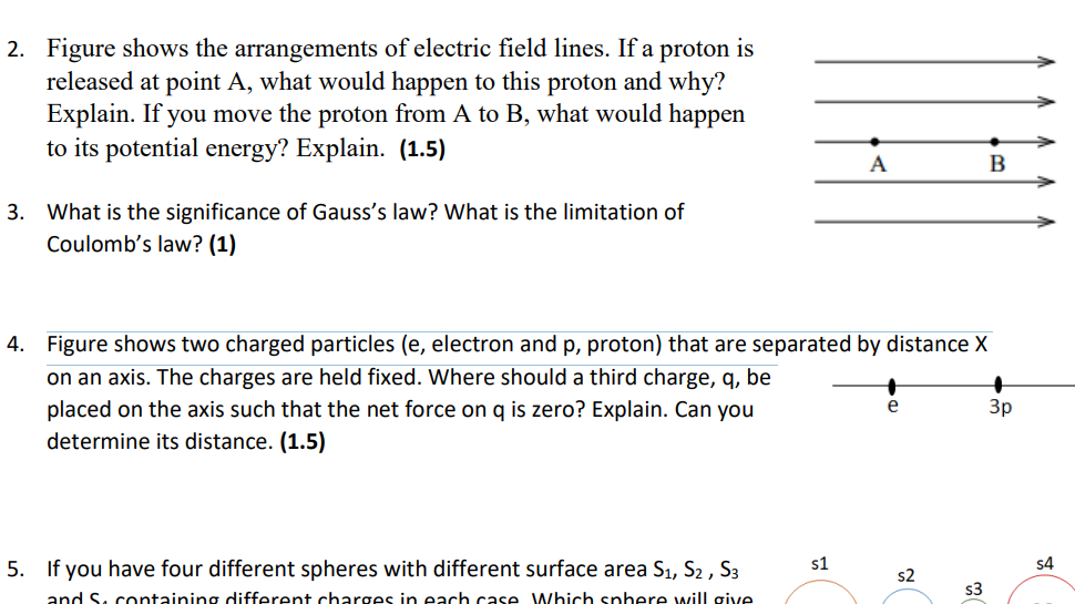 Solved 2. Figure shows the arrangements of electric field | Chegg.com
