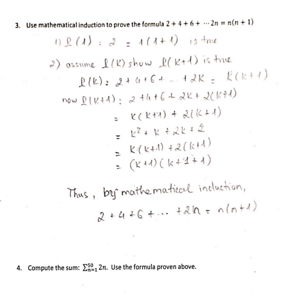 Solved 3 Use Mathematical Induction To Prove The Formula 2 Chegg Com