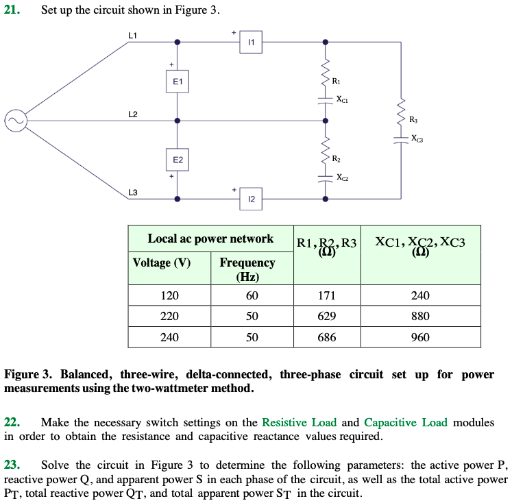Solved 21 Set up the circuit shown in Figure 3. + L1 11 + Ri | Chegg.com