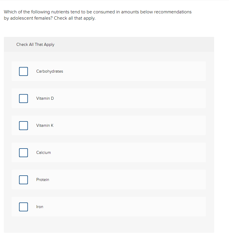 Solved SELECT ALL THAT APPLY PLEASE SELECT ALL THAT APPLY | Chegg.com