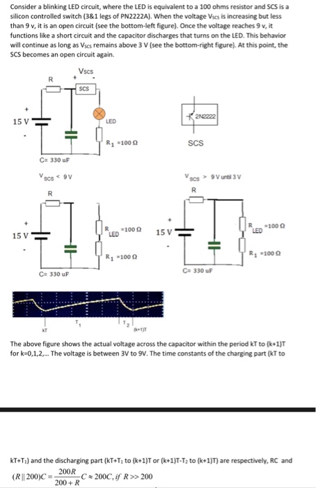 Solved Consider a blinking LED circuit, where the LED is | Chegg.com