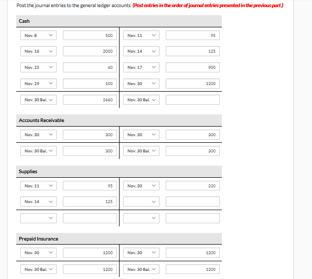 Solved Post the journal entries to the general ledger | Chegg.com