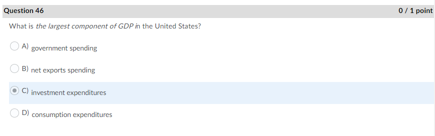 Solved Question 5 0/1 point A decrease in the expected | Chegg.com