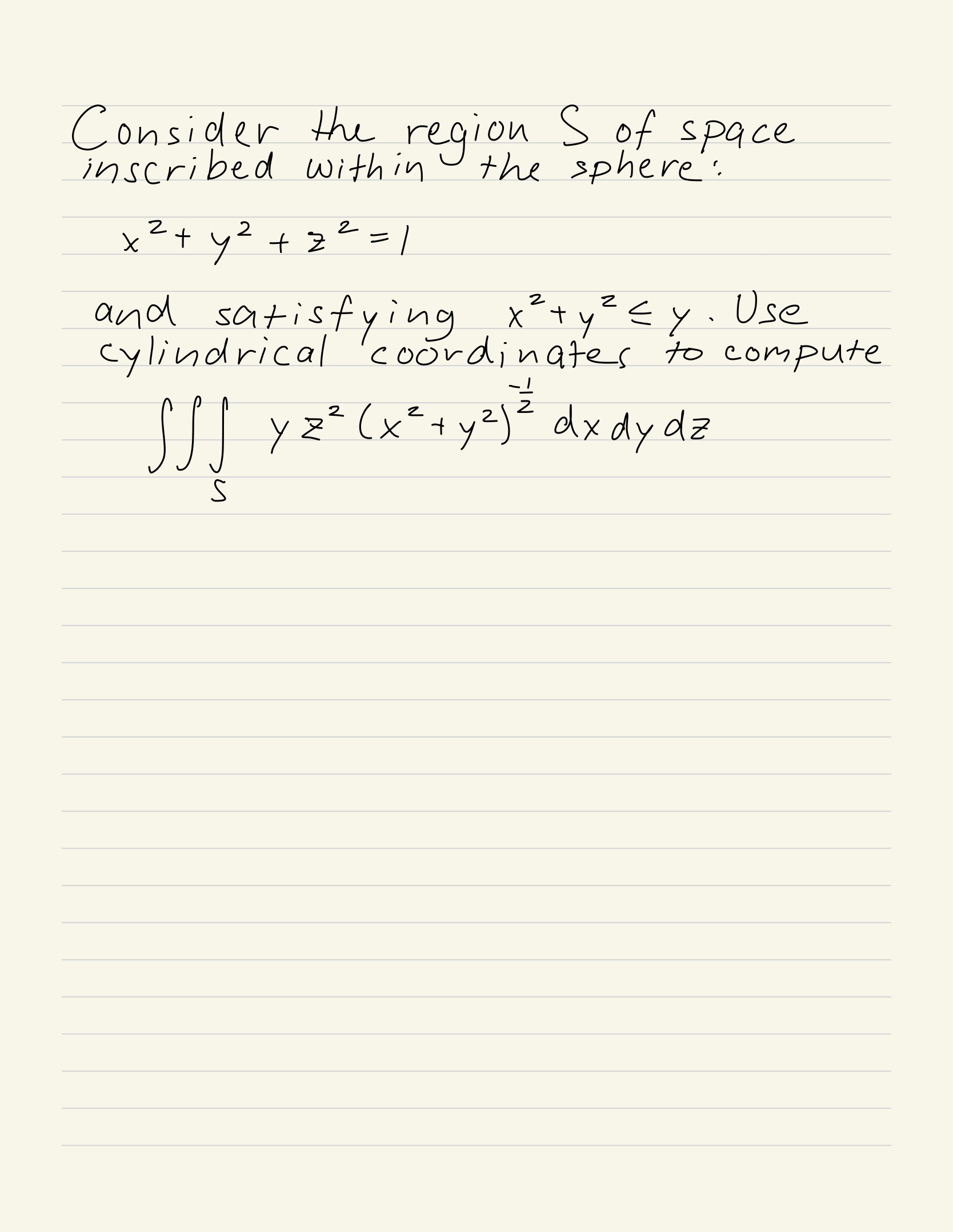 Solved Consider the region S of space inscribed with in the | Chegg.com