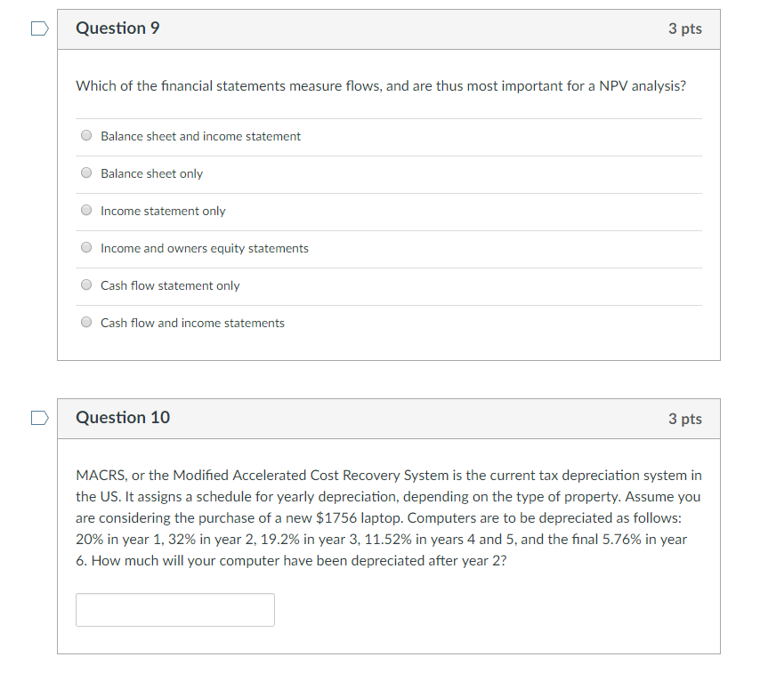Solved D Question 9 3 pts Which of the financial statements | Chegg.com