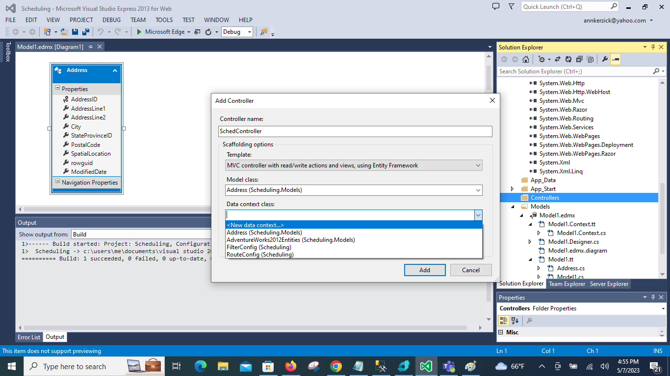 VS2013 MVC C# Can you please tell me what I select | Chegg.com