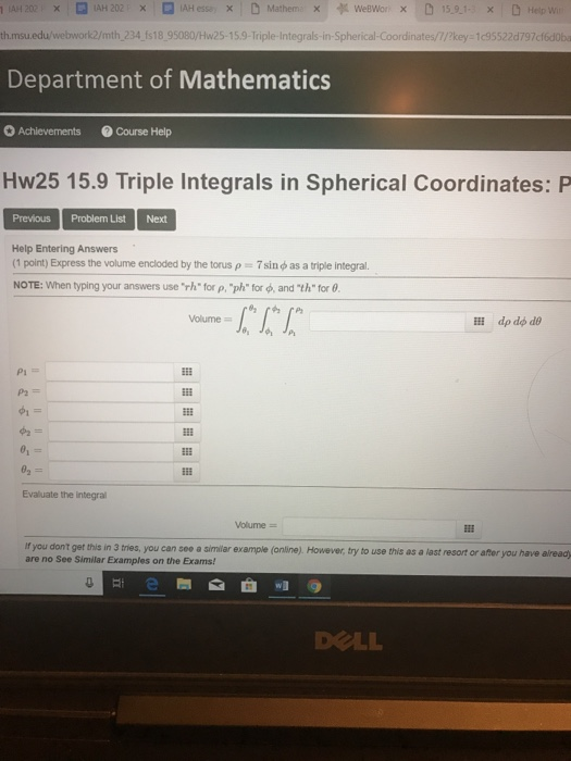 Solved Th.msu.edu/webwork2/mth 234 Fs18 | Chegg.com