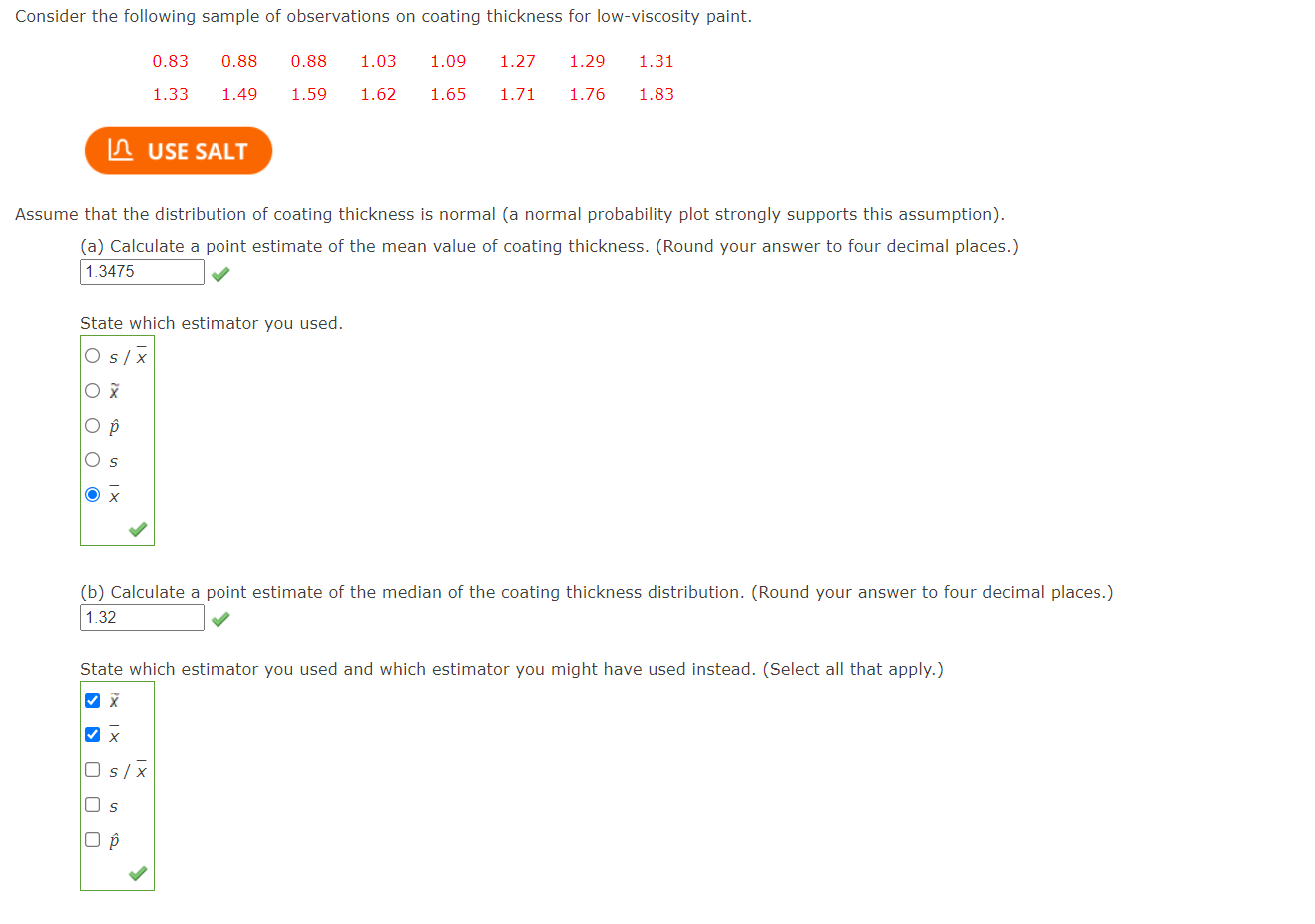 Solved Consider the following sample of observations on