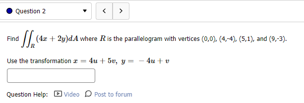 Solved Find ∬R(4x+2y)dA Where R Is The Parallelogram With | Chegg.com