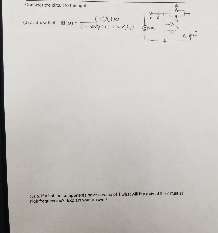 Solved Consider The Circuit To The Right Cr Jo 1 Jo Chegg Com