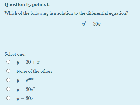 Solved Question [5 points]: y=17 is for the autonomous DE: | Chegg.com