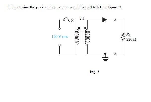 Solved 8. Determine the peak and average power delivered to | Chegg.com