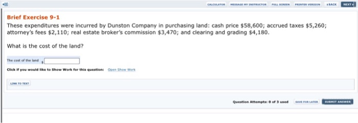 Solved Brief Exercise 9-1 These Expenditures Were Incurred | Chegg.com