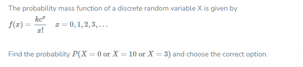 Solved The probability mass function of a discrete random | Chegg.com