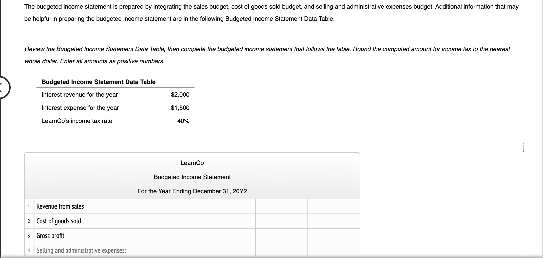 The budgeted income statement is prepared by | Chegg.com
